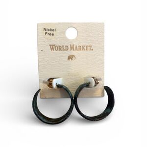 World Market Dark Green Hoop Earrings